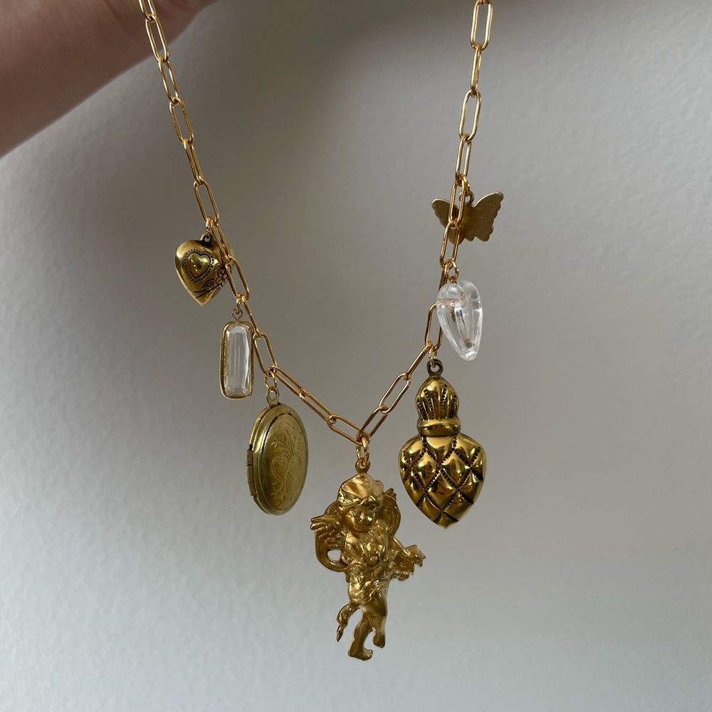 Cherub love charm necklace